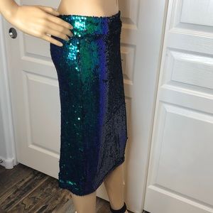 HaoDuoYi Womens Sparkle Mermaid Sequin High Waist Pencil Mini Skirt